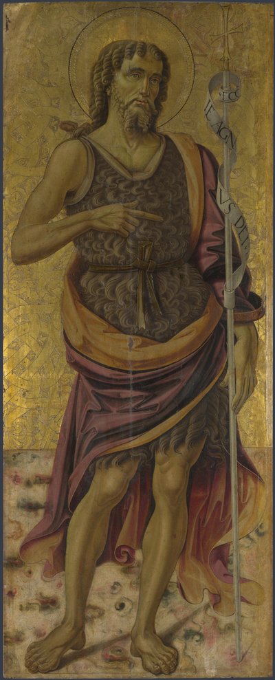Sint Johannes de Doper van Altaarstuk: De Maagd en het Kind met Heiligen, ca 1475 door Bartolomeo Caporali