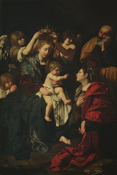 De Heilige Familie met St. Catharina door Bartolomeo Cavarozzi