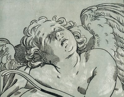 Een slapende Cupido, 1630-45 door Bartolomeo Coriolano