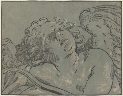 Cupido Slaapt door Bartolomeo Coriolano after Guido Reni