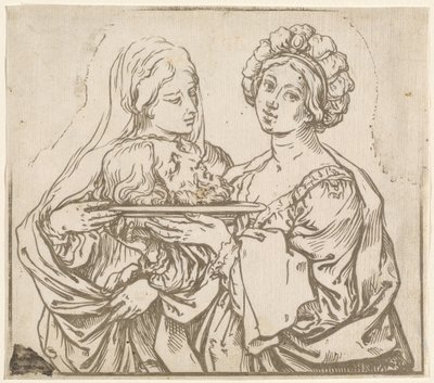 Herodias en Salome door Bartolomeo Coriolano after Guido Reni