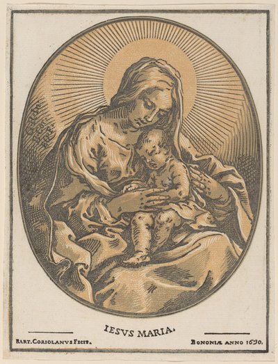 Maagd en Kind door Bartolomeo Coriolano after Guido Reni