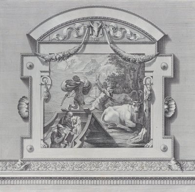 Plaat 24: Metgezellen van Odysseus stelen de ossen heilig voor Apollo, 1756. Makers: Bartolomeo Crivellari, Gabriel Söderling door Bartolomeo Crivellari, Gabriel Söderling