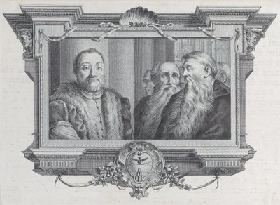 Drie bebaarde mannen, één met bont, 1756 door Bartolomeo Crivellari, Gabriel Söderling
