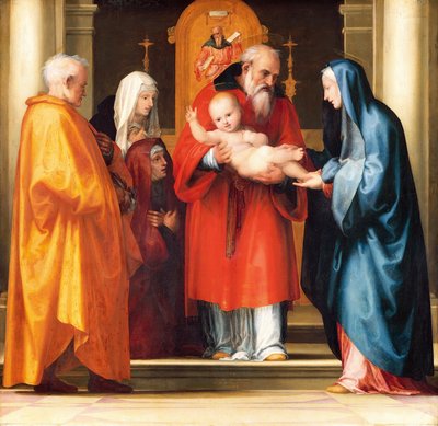 Presentatie van Jezus in de Tempel (detail) door Bartolomeo Fra