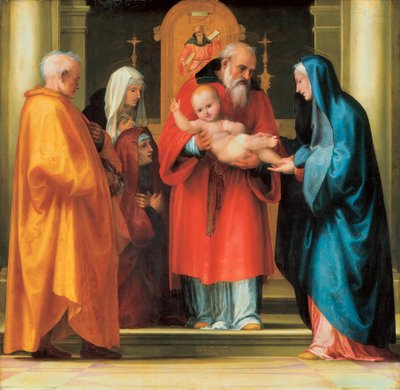 Presentatie van Jezus in de tempel (detail) door Bartolomeo Fra