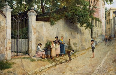 Bij de fontein door Bartolomeo Giuliano