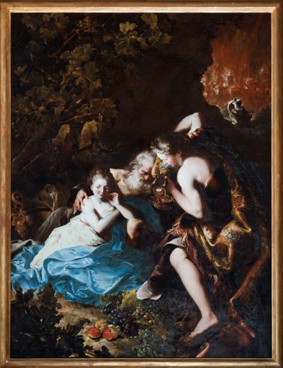Loth en zijn dochters. Schilderij door Bartolomeo Guidobono (1654-1709) 1694-1696 Musei di Strada Nuova Genua door Bartolomeo Guidobono