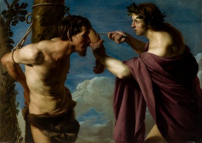 Apollo en Marsyas door Bartolomeo Manfredi