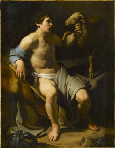 Sint Jan de Doper met een schaap door Bartolomeo Manfredi