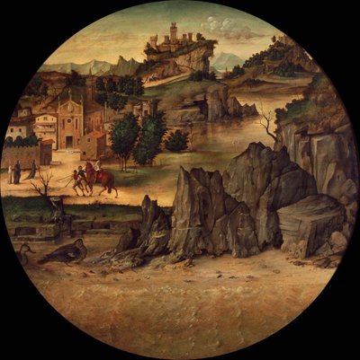 Landschap met Kastelen, laat 15e eeuw door Bartolomeo Montagna