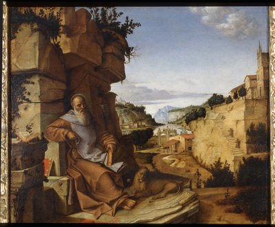 Sint Hiëronymus in de woestijn, 1500-02 door Bartolomeo Montagna