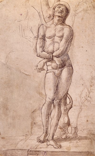 Sint Sebastiaan, ca. 1475, tekening door Bartolomeo Montagna door Bartolomeo Montagna