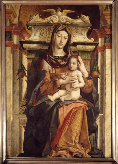 De Maagd en het Kind Schilderij door Bartolomeo Montagna door Bartolomeo Montagna