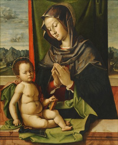 De Maagd die het Kind aanbidt door Bartolomeo Montagna