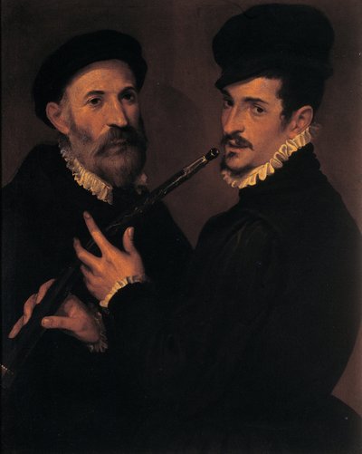 Dubbelportret van muzikanten door Bartolomeo Passerotti