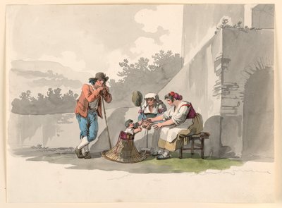 Een boerenfamilie in de Campagna door Bartolomeo Pinelli