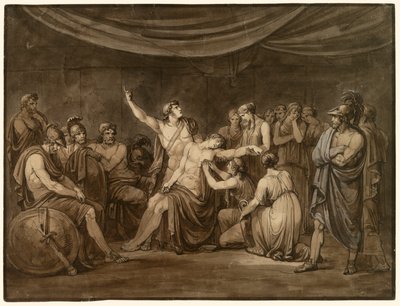 Achilles Zweert een Eed om de Dode Patroclus te Wreken, Gedood door Hector door Bartolomeo Pinelli