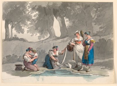 Bij een Stroom in de Bergen Nabij Rome door Bartolomeo Pinelli