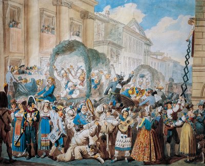 Ridderlijke scène bij San Carlo al Corso in Rome, door Bartolomeo Pinelli door Bartolomeo Pinelli
