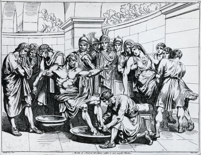 Dood van Seneca, gravure door Bartolomeo Pinelli (1781-1835), uit Istoria dell
