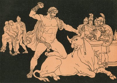 Entellus doodt de Stier door Bartolomeo Pinelli