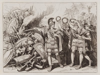 Gaius Marius verbrandt de wapens van de Cimbri en Teutonen door Bartolomeo Pinelli