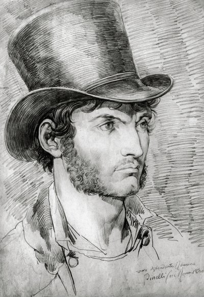 Mannelijk portret (Echte Romein), tekening door Bartolomeo Pinelli (1781-1835) door Bartolomeo Pinelli