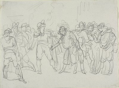Studie voor Meo Patacca door Bartolomeo Pinelli