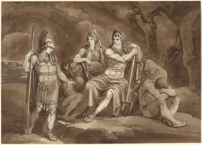Telemachus Vraagt Pluto Toestemming om Zijn Vader in de Onderwereld te Zoeken door Bartolomeo Pinelli