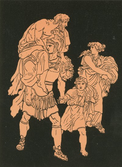 De vlucht uit Troje door Bartolomeo Pinelli