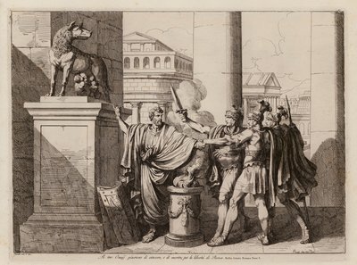 De eed van de Horatii (ets) door Bartolomeo Pinelli