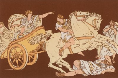 Tullia rijdt over het lichaam van haar vader door Bartolomeo Pinelli