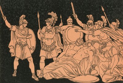 Turnus over de lichamen van Alma en Galaesus door Bartolomeo Pinelli