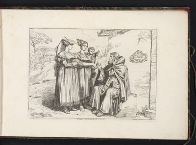 Twee vrouwen uit Frascati en een heremiet door Bartolomeo Pinelli