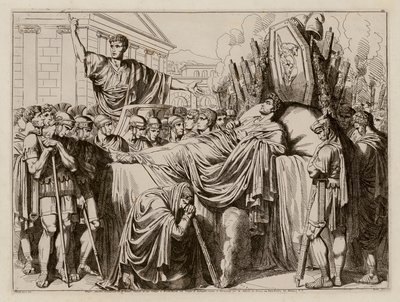 Valerius houdt de grafrede op de begrafenis van Brutus, 509 v.Chr. door Bartolomeo Pinelli