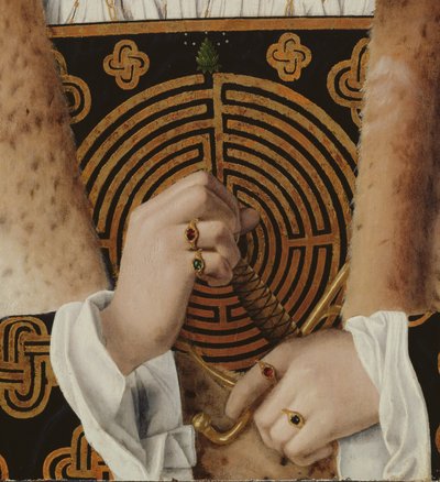 Portret van een man, detail van zijn handen door Bartolomeo Veneto