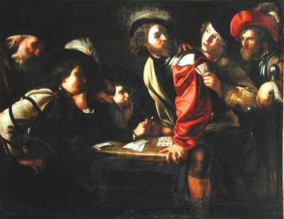 Soldaten die Kaarten Spelen door Bartolomeo after Manfredi