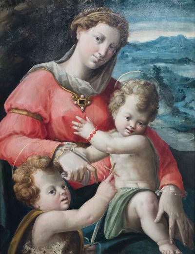 Madonna en Kind met de jonge Sint Jan door Bartolomeo called Bagnacavallo Ramenghi