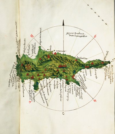 Kaart van Cyprus door Bartolomeo da li Sonetti