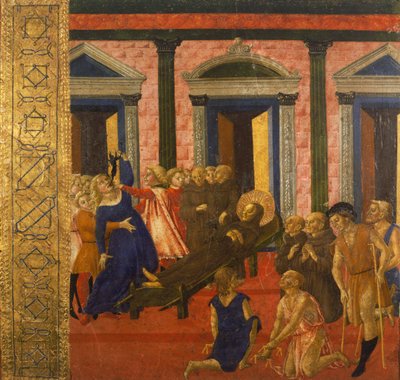 San Bernardino verdrijft een bezeten vrouw, door Neroccio di Bartolomeo, Palazzo Pubblico, Siena, Italië door Bartolomeo di Neroccio