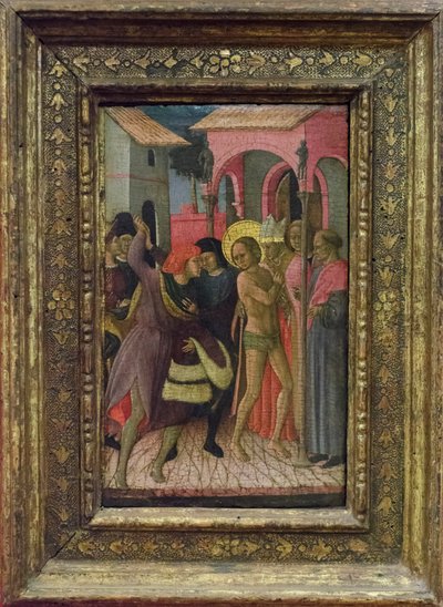 St. Franciscus trekt zijn kleren uit en doet afstand van de bezittingen van zijn vader Pietro di Bernardone door Bartolomeo di Tommaso da Foligno