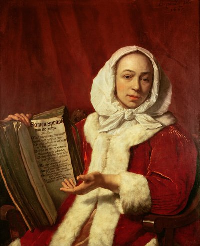 Een Jonge Vrouw die Wijn Viert, 1665 door Bartolomeus van der Helst