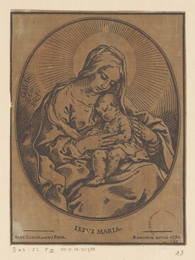 Maria met het Christuskind door Bartolommeo Coriolano