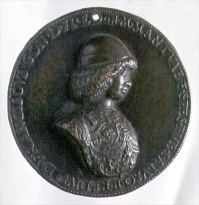 Portretmedaille met Francesco Gonzaga II (1466-1519) door Bartolommeo Melioli