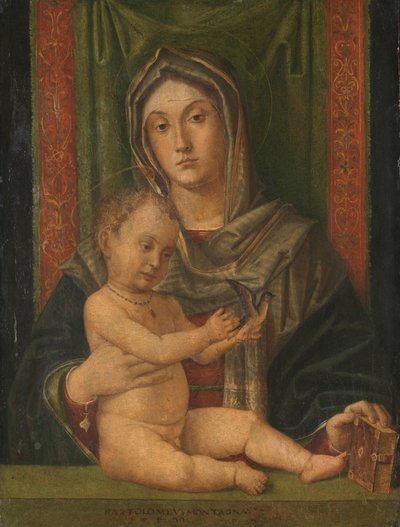 Maagd en kind door Bartolommeo Montagna (workshop of)
