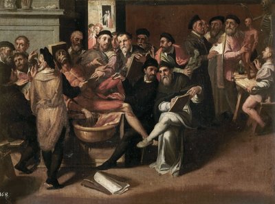 De anatomische les door Bartolommeo Passerotti