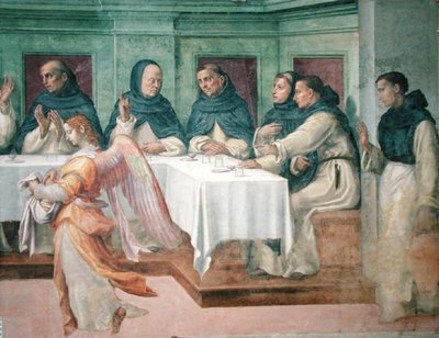 Het Laatste Avondmaal, uit de San Marco Refter (fresco) (detail) door Bartolommeo Sogliani
