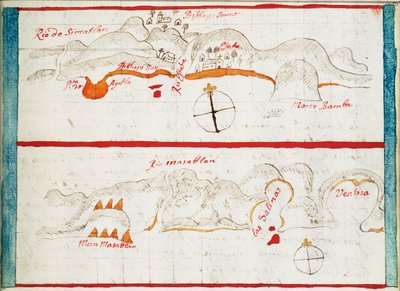 Kaart van Santiago Astata en Bahia Ventosa door Basil Ringrose
