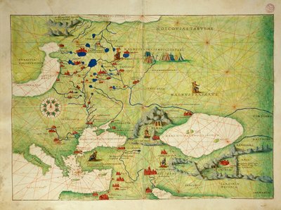 Oost-Europa en Centraal-Azië, uit Atlas van de Wereld in drieëndertig Kaarten, door Battista Agnese door Battista Agnese